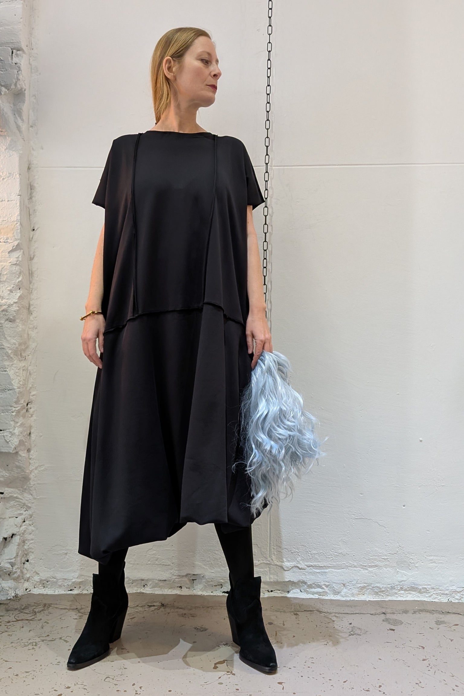 NRK Dress - Long Bubble French Terry - Black