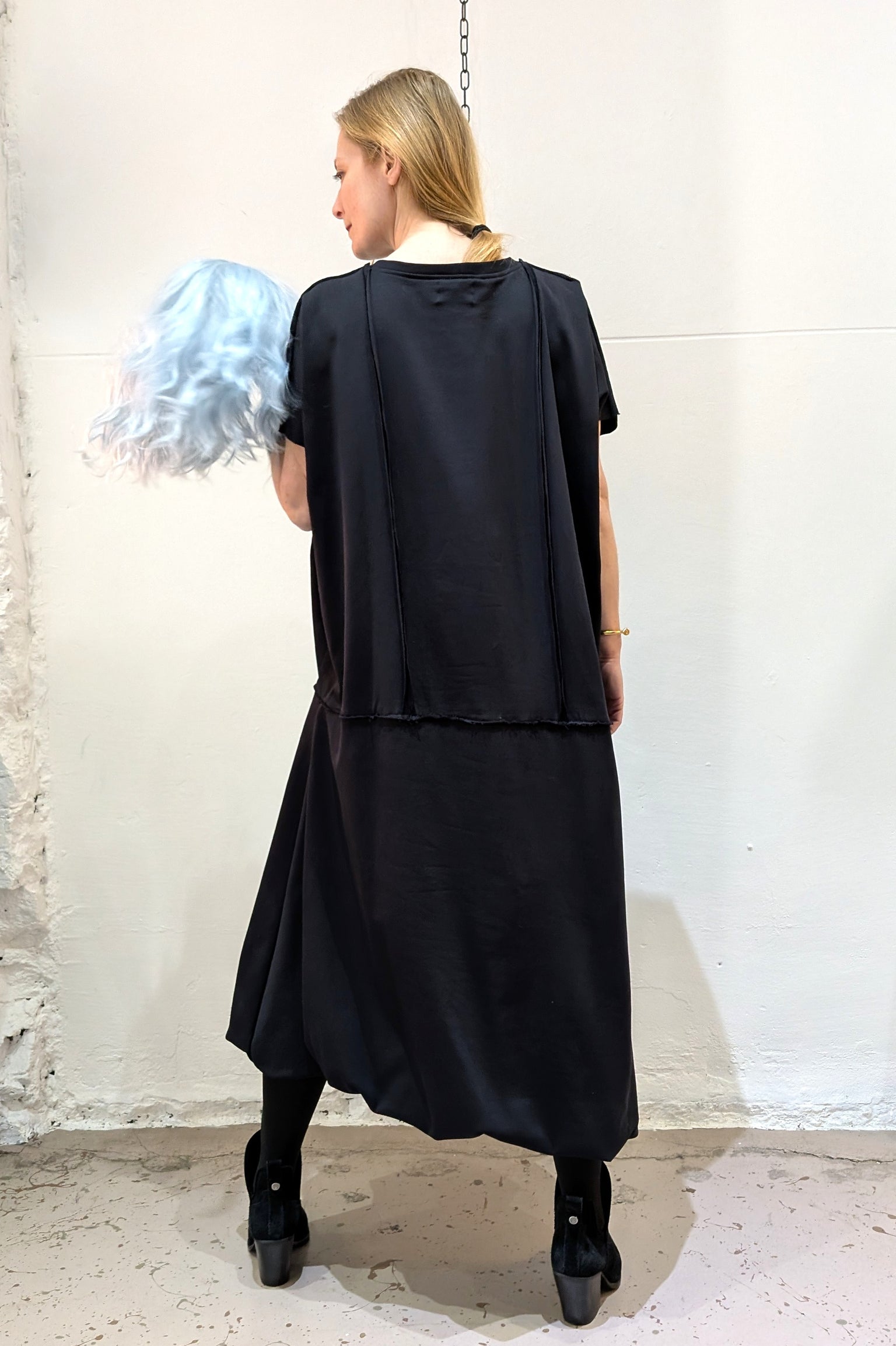NRK Dress - Long Bubble French Terry - Black