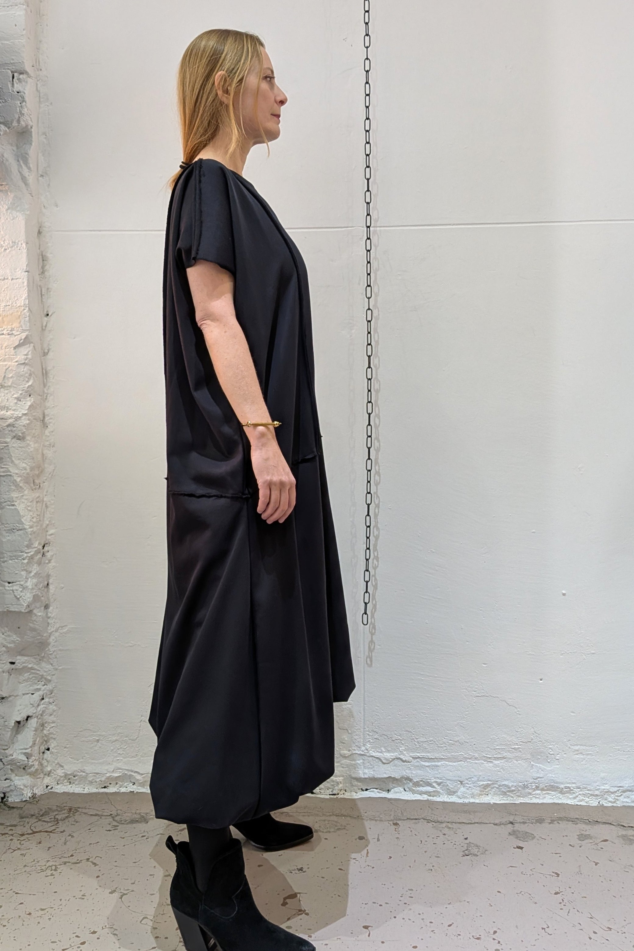 NRK Dress - Long Bubble French Terry - Black