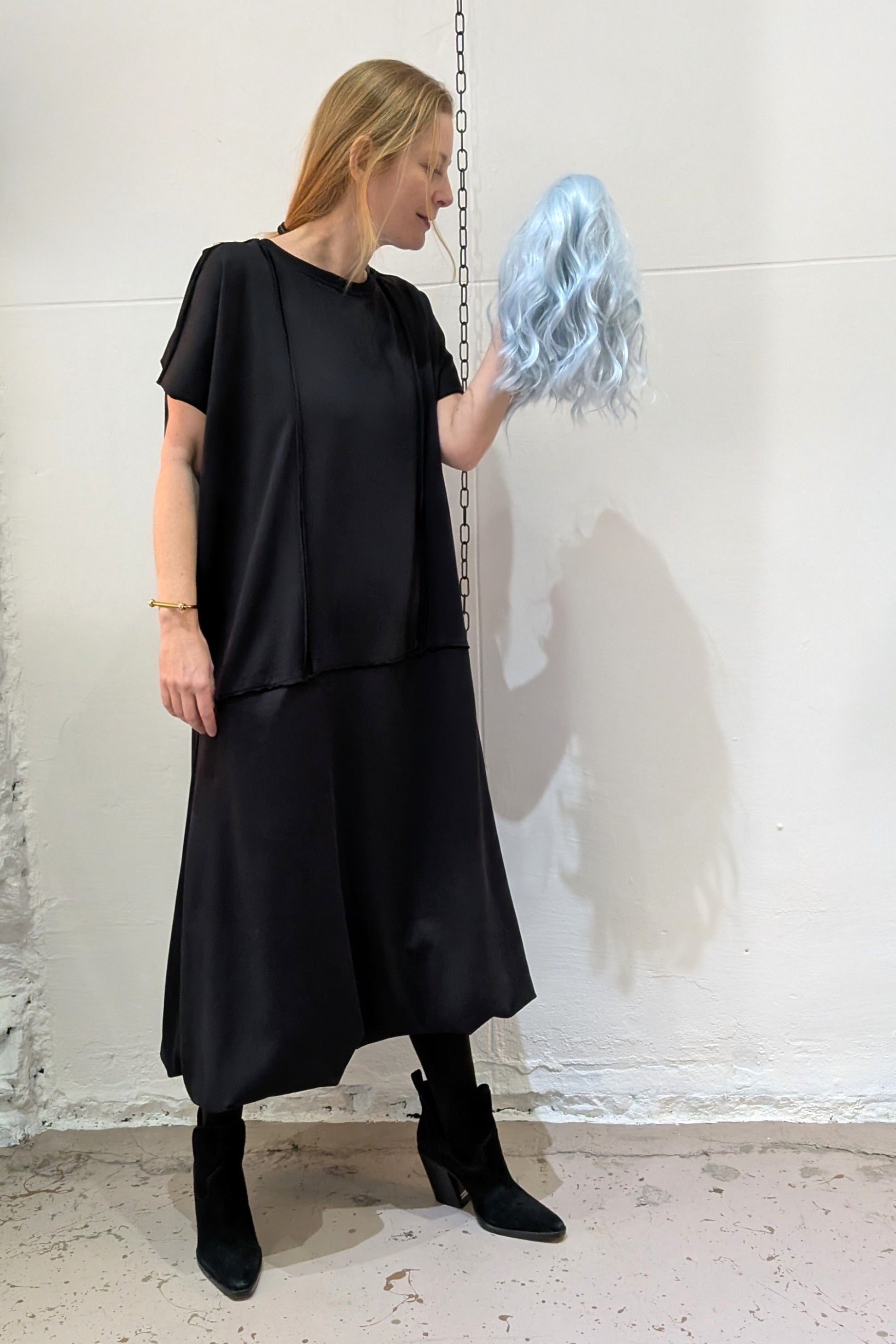 NRK Dress - Long Bubble French Terry - Black