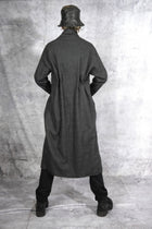 NRK Long coat - Tartan Plaid - grey - cotton wool