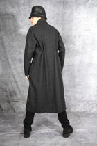 NRK Long coat - Tartan Plaid - grey - cotton wool