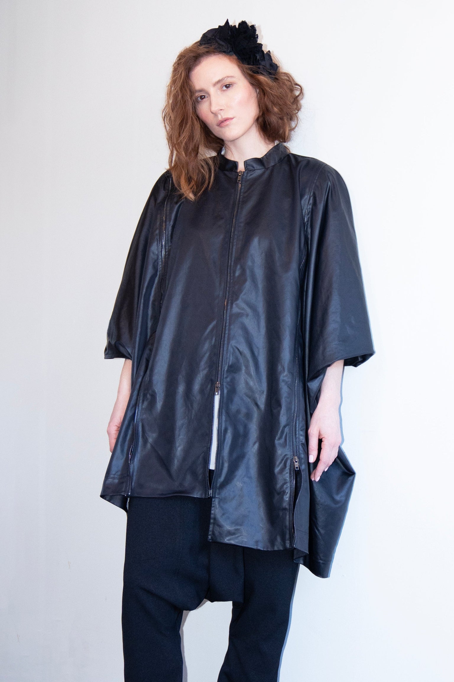 NRK by Anarkh Pala Trench Coat, faux leather with multiple zippers. LiLi The First boutiques DC and NYC