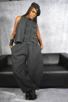 NRK Pants - Vest - Plaid - Ruffle - Grey