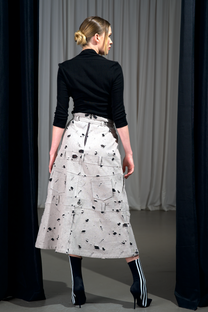 NY77 - Skirt - Denim Khaki midi - Distressed