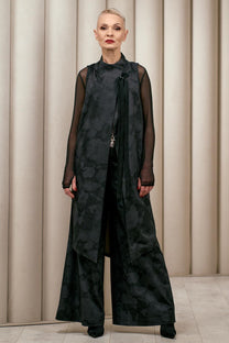 NY77 - Vest - long - abstract - grey