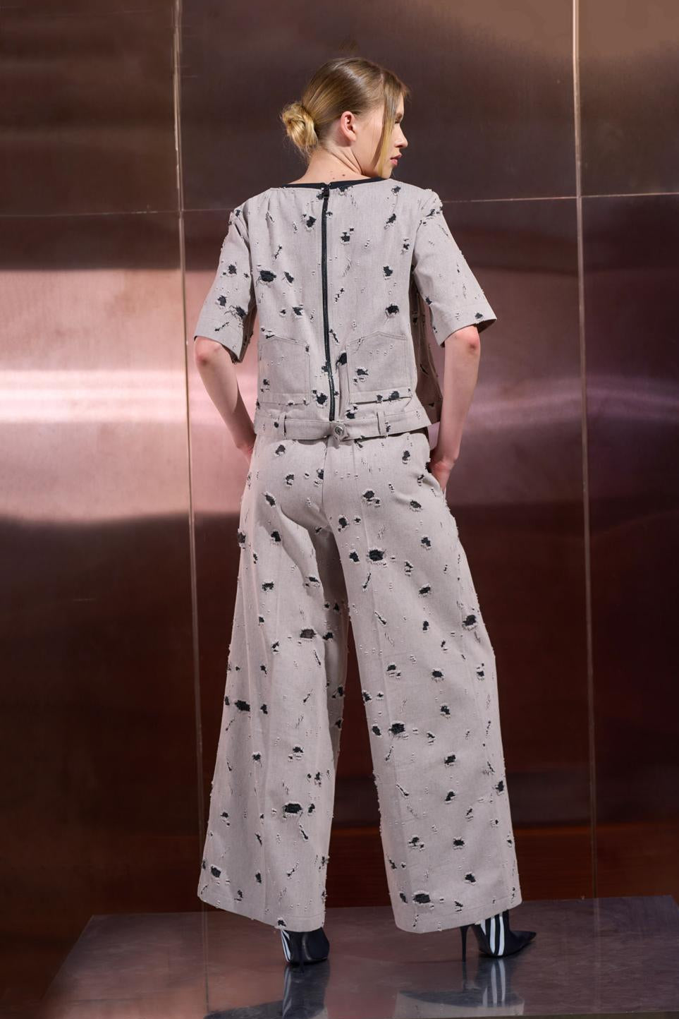 NY77 - pants - distressed - wide leg - LiLi The First