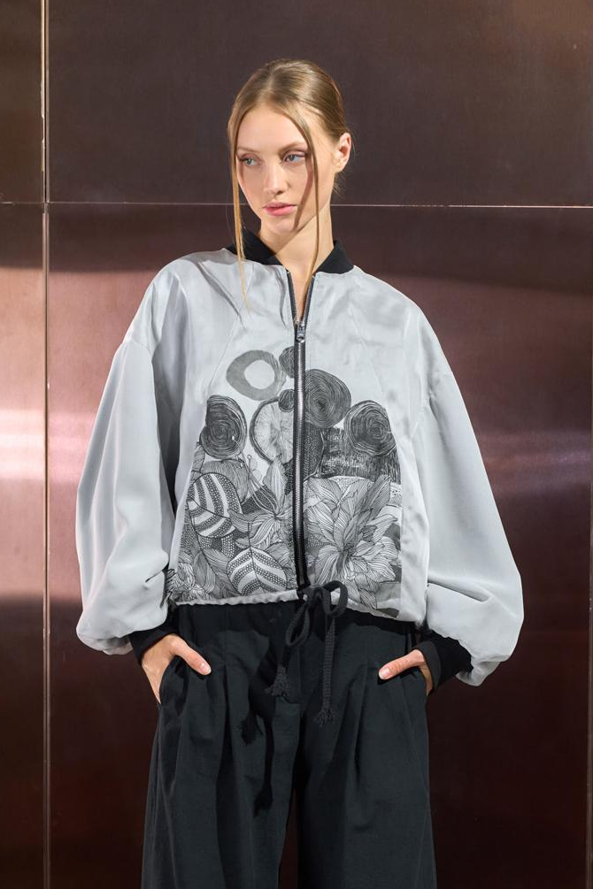 NY77 Design - Bomber jacket - Silk - Unisex - Art Fashion