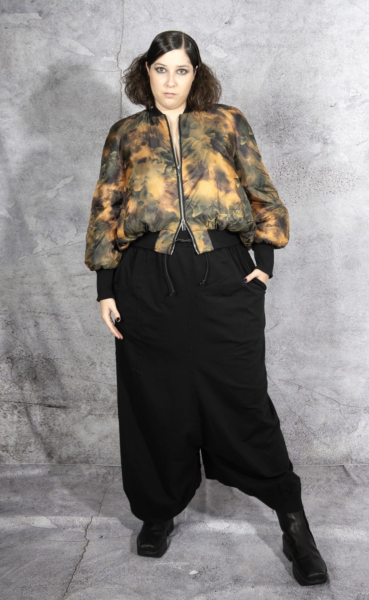 NY77 Design - jacket - comber - nylon - abstract - Sumingashi - yellow