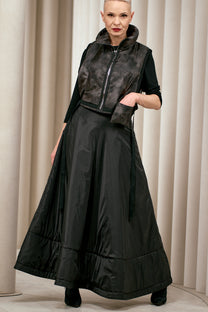 NY77 Design Skirt  - Maxi - A line - Black - padded