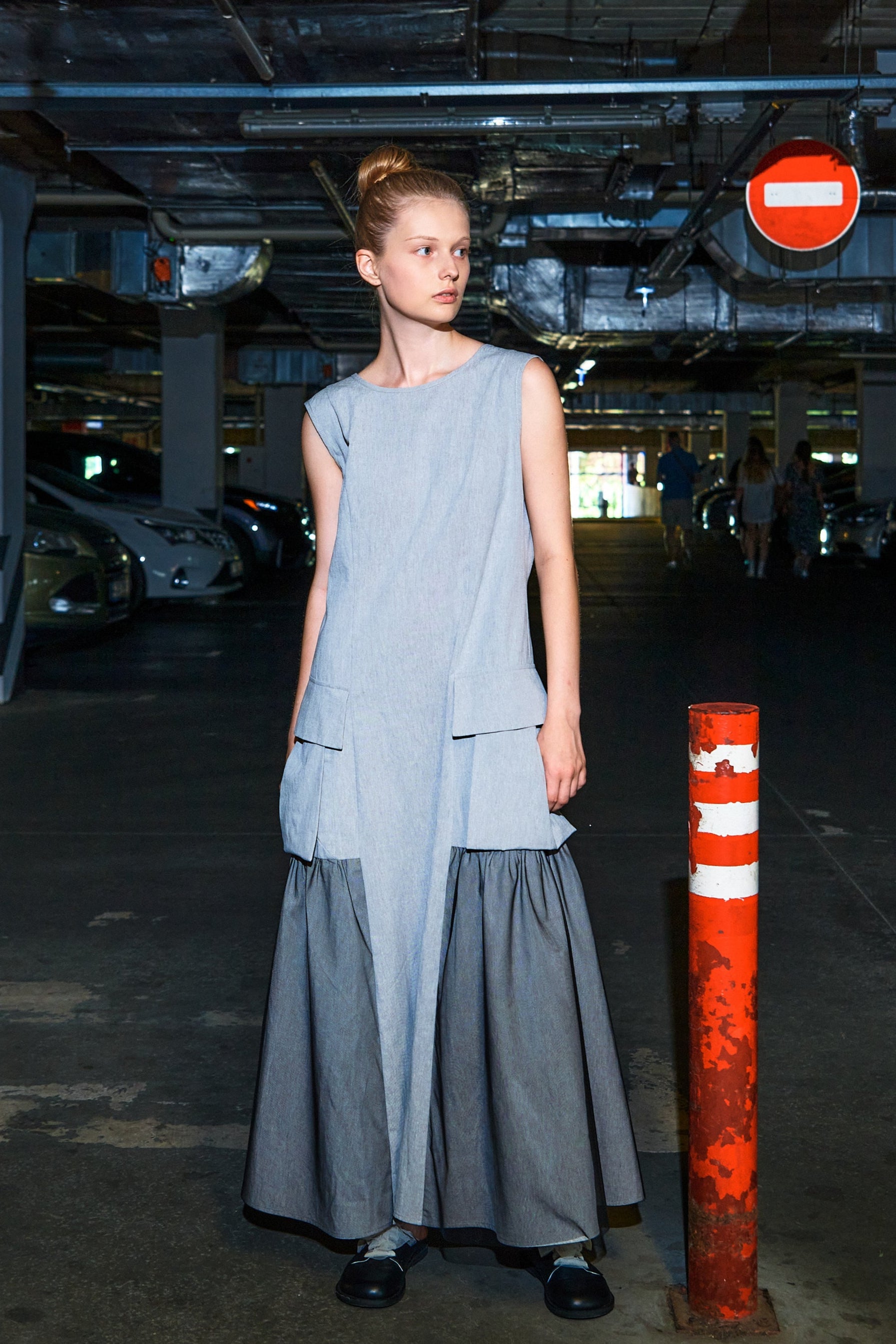 NY77 Design, grey maxi dress