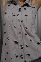 NY77 Shirt Dress Mesh Ruffle