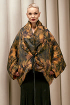 NY77 coat - puffer - light weight - abstract-mustard -