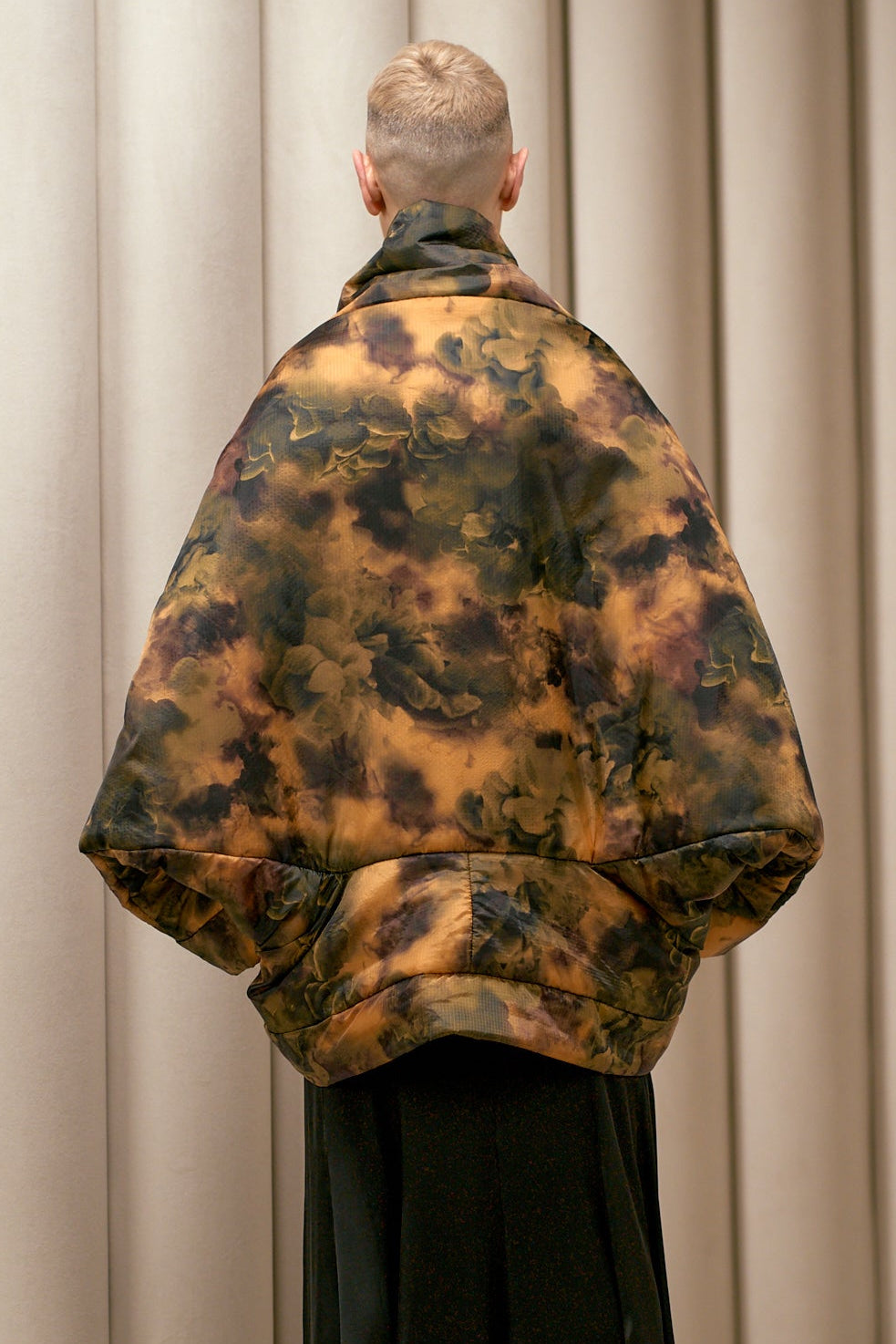 NY77 coat - puffer - light weight - abstract-mustard -