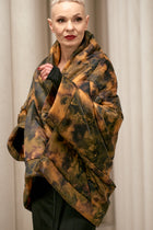 NY77 coat - puffer - light weight - abstract-mustard -