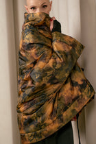NY77 coat - puffer - light weight - abstract-mustard -