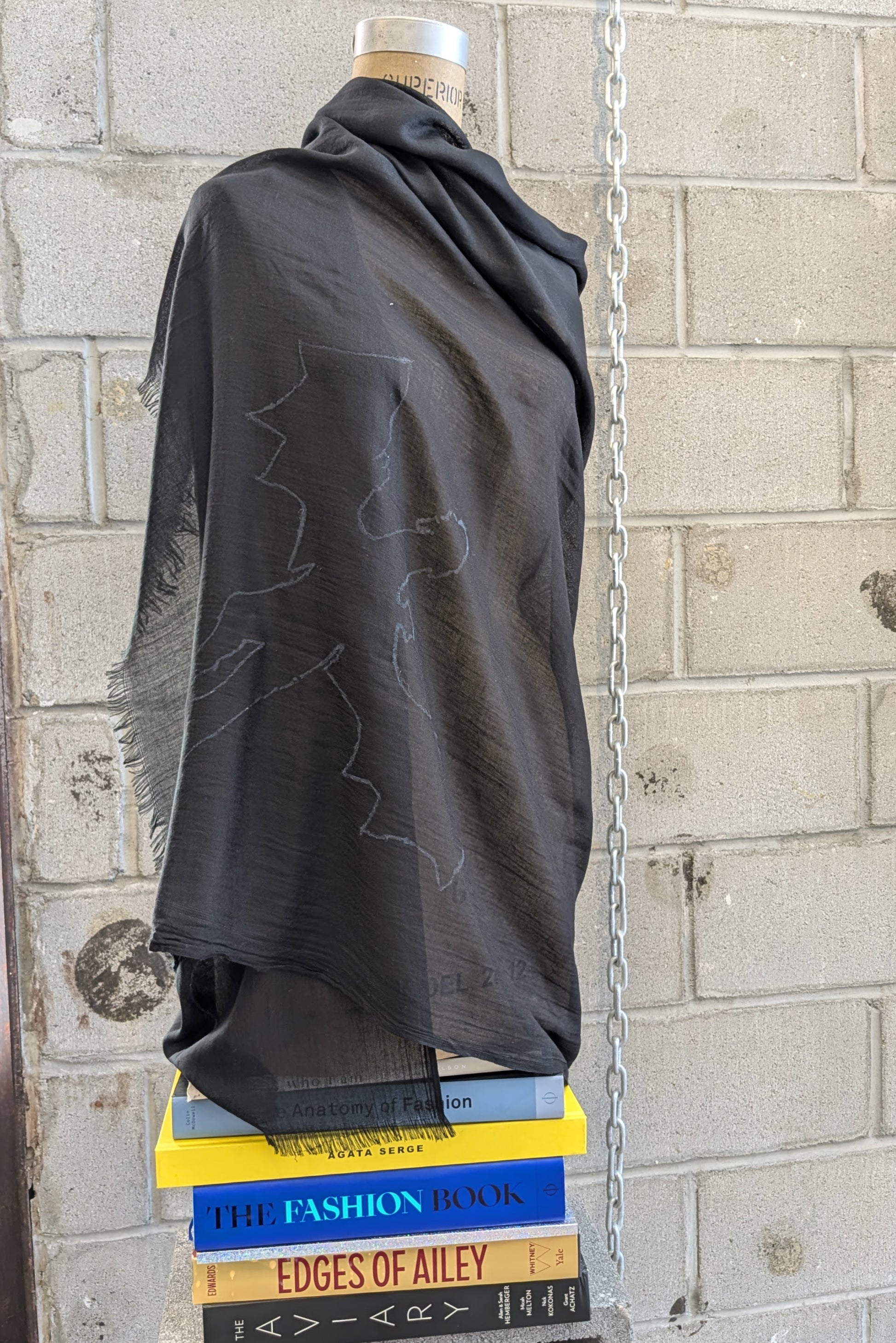 Scarf - Organic Cotton - Dragon - Handmade