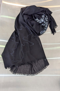 Scarf - Organic Cotton - Dragon - Handmade