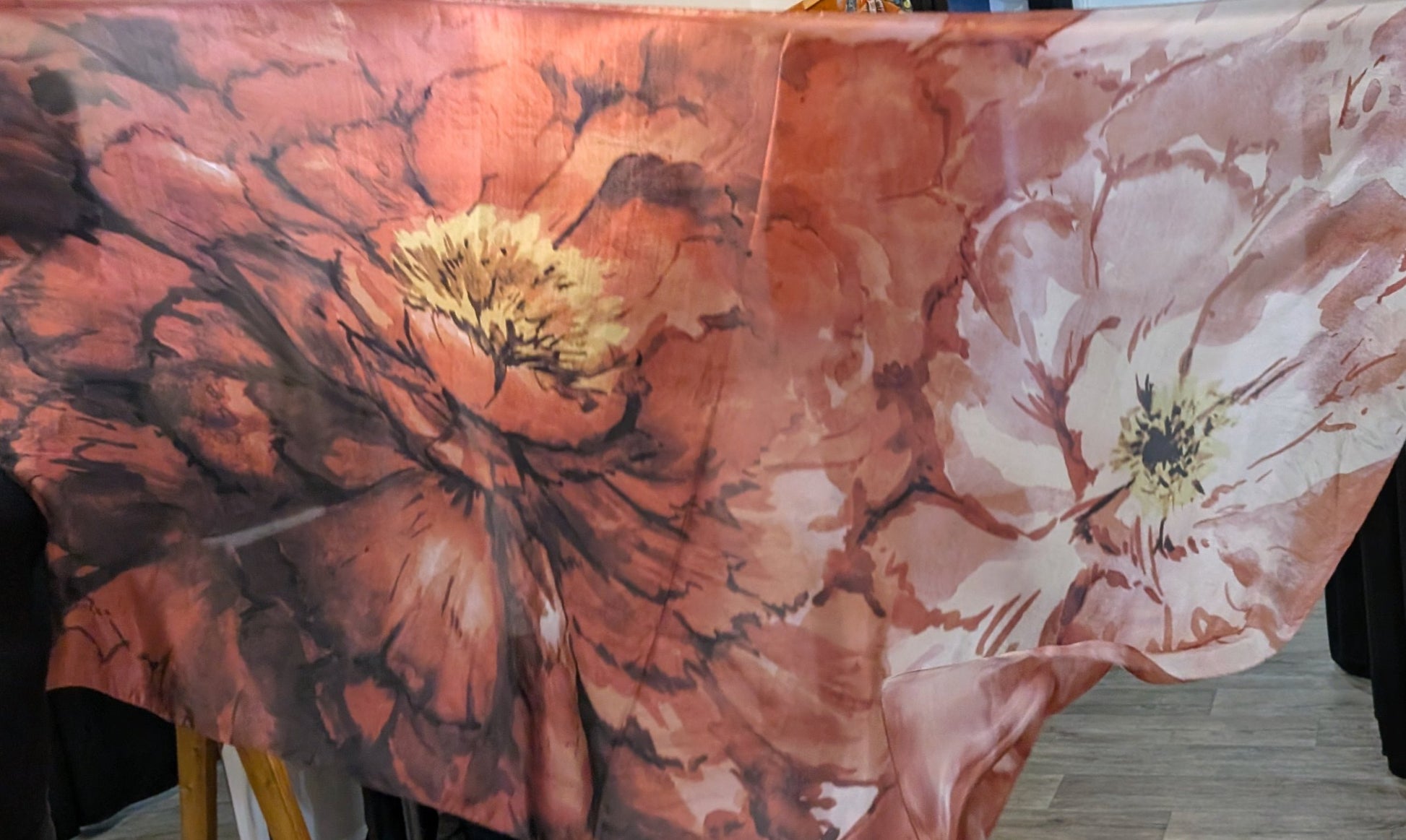 Red Rose Silk Scarf Made in Italy