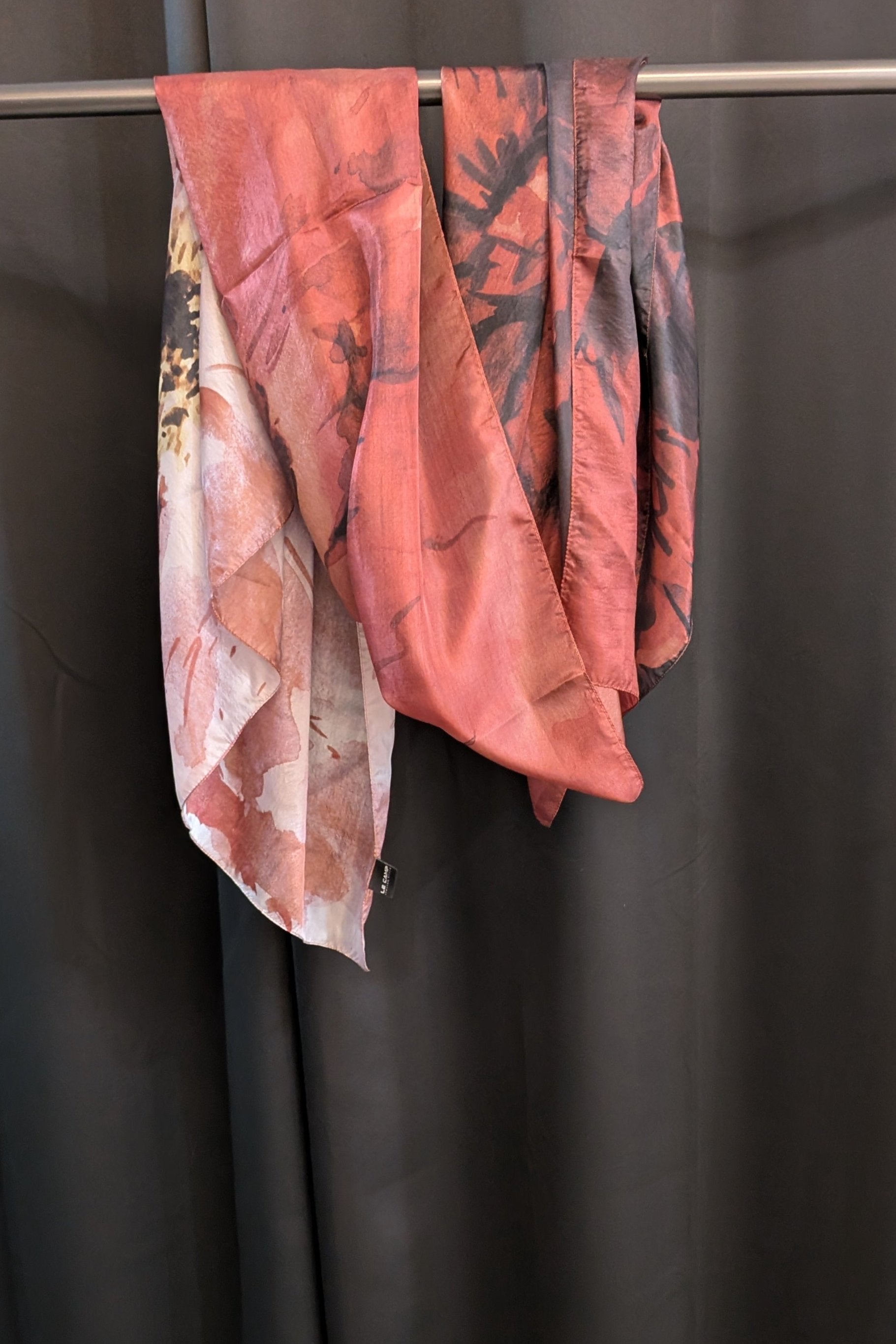 Red Rose Silk Scarf Made in Italy
