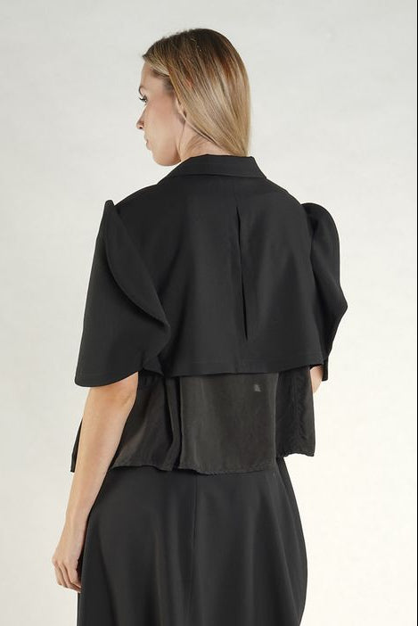 Rundholz - Bolero - Cropped jacket - Circle sleeve - Virgin wool -  Black