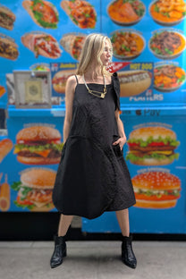 Rundholz - Dress - Architectural - Linen - Circles - Black - LiLi The First