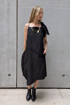 Rundholz - Dress - Architectural - Linen - Circles - Black - LiLi The First