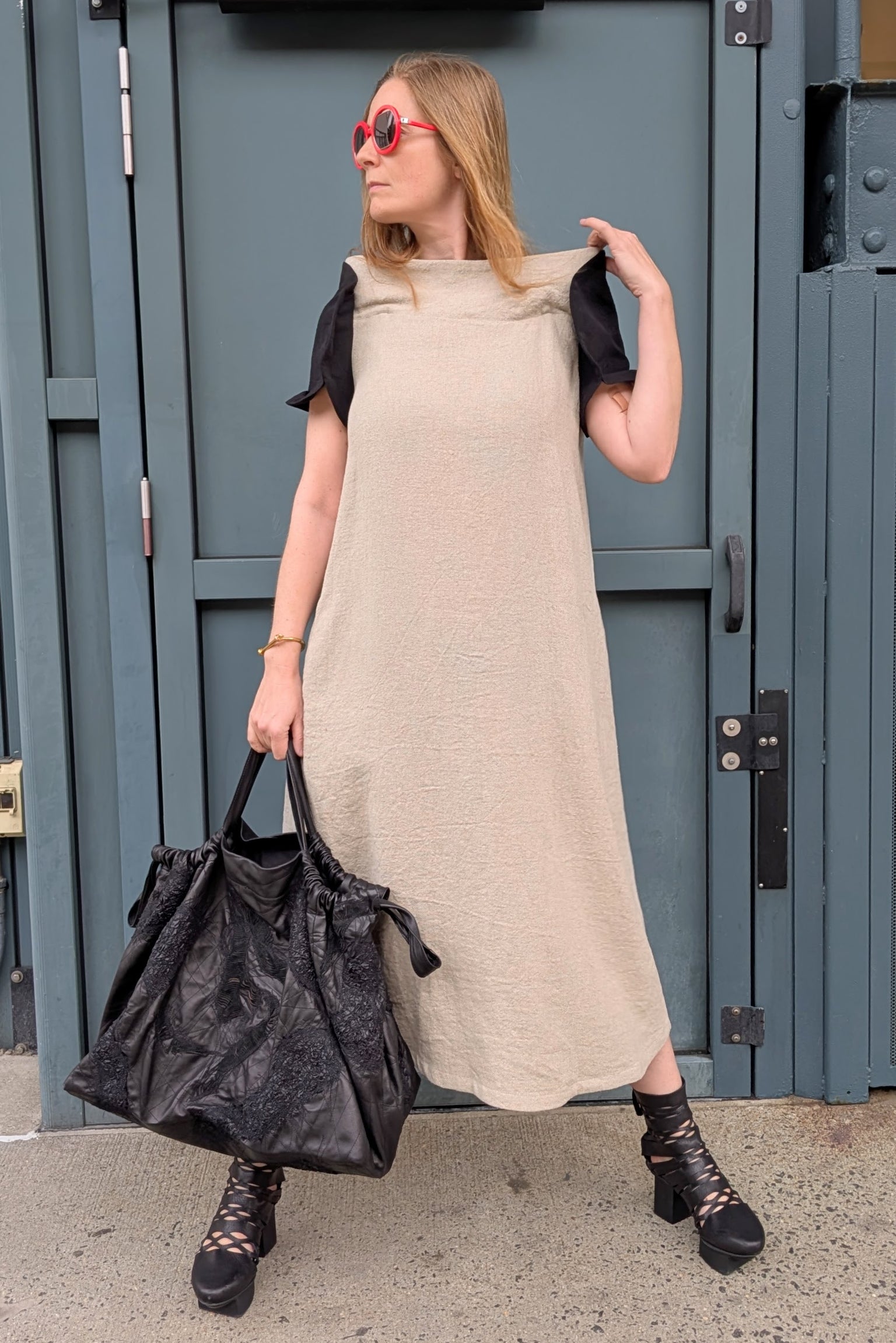 Rundholz - Dress - Linen - Shoulder accent - LiLi The First