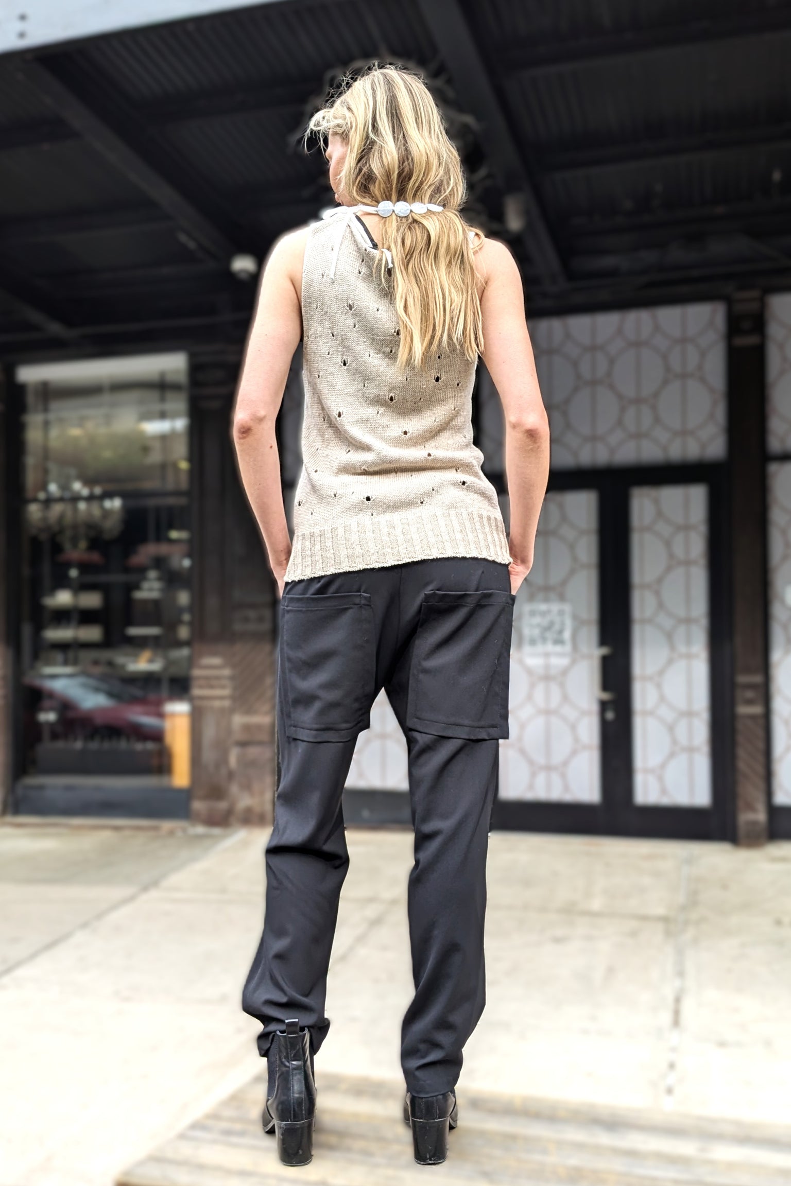 Rundholz - Pants Trousers- Ankle Slit - Black