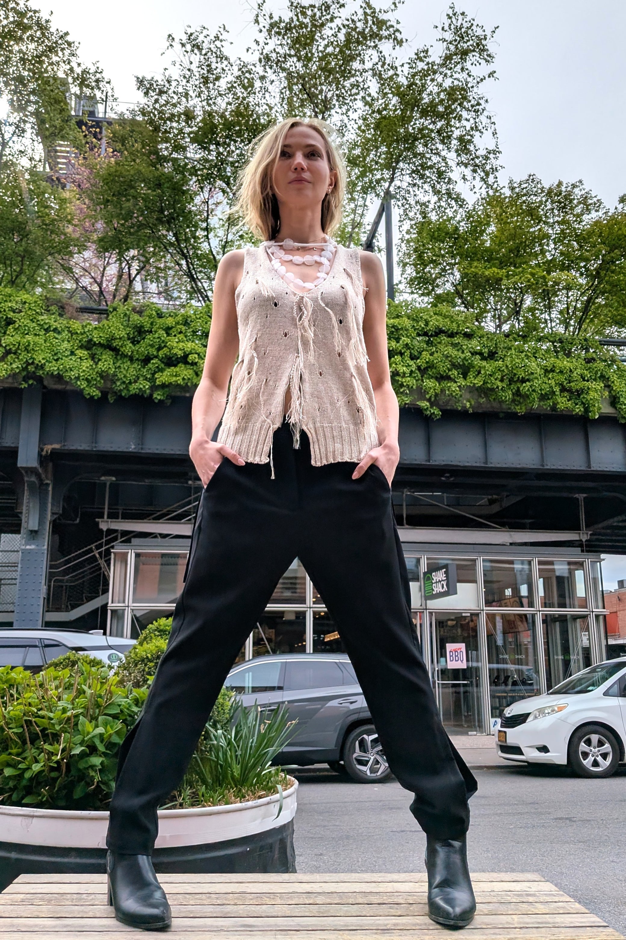 Rundholz - Pants Trousers- Ankle Slit - Black