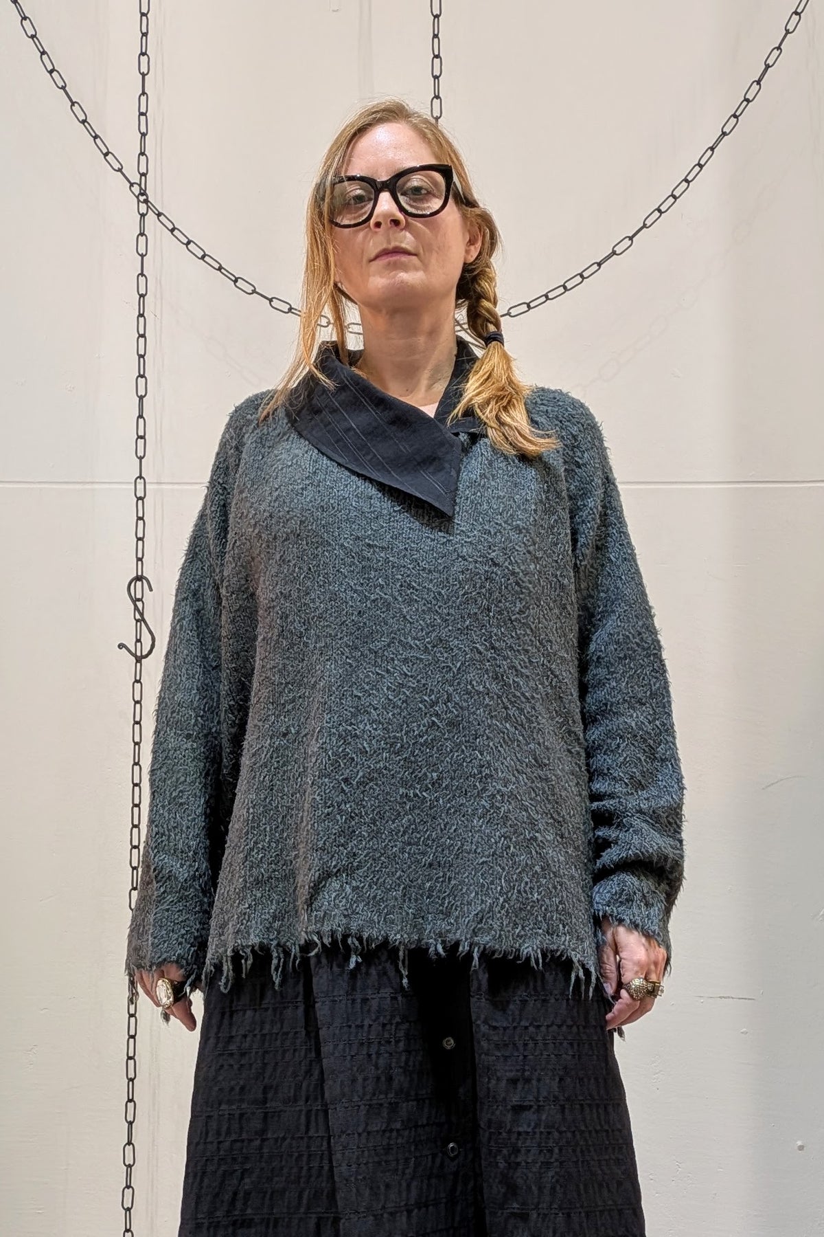 Rundholz - Sweater - Green - Oversized - Silk