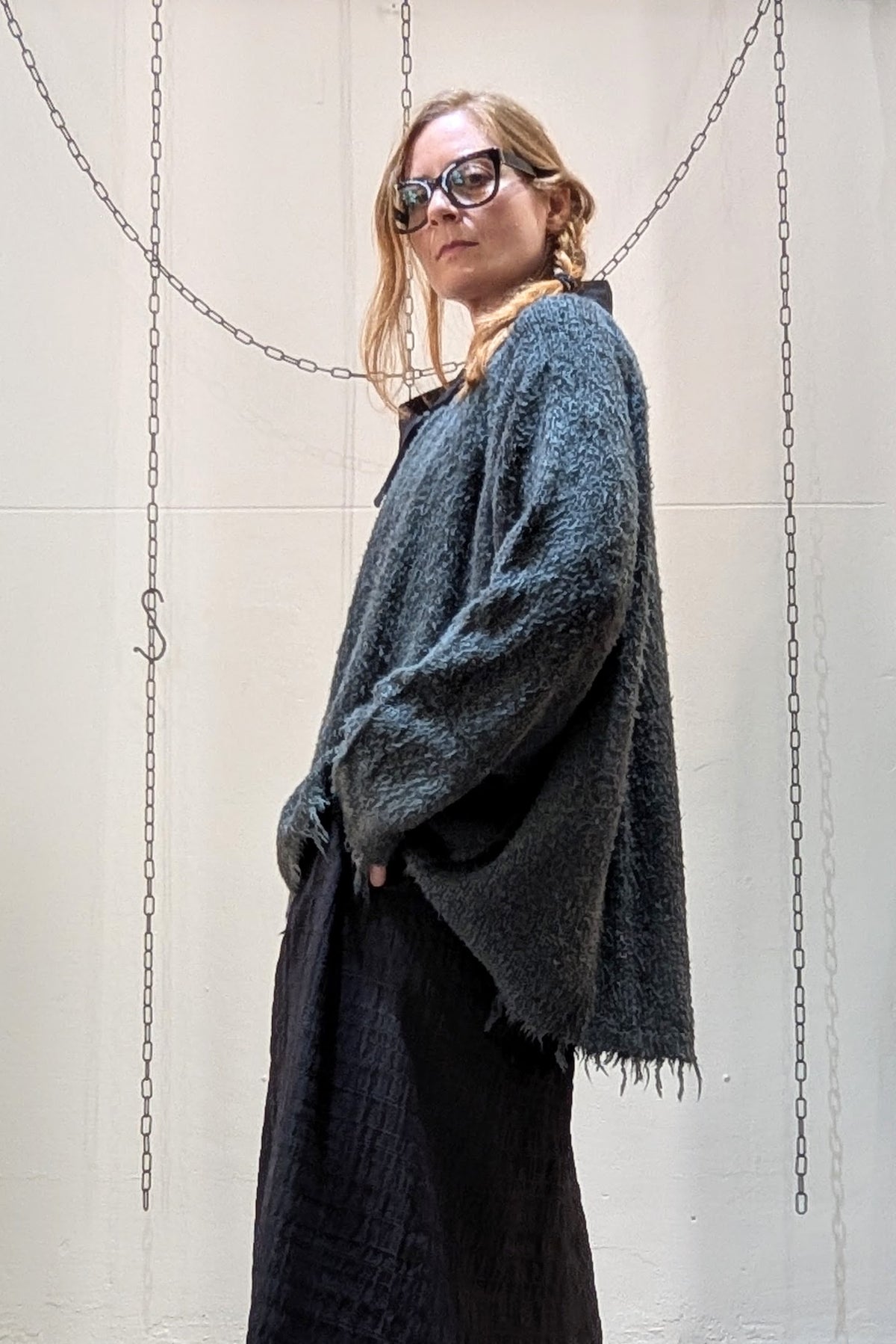Rundholz - Sweater - Green - Oversized - Silk