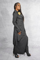 Rundholz - pants - dropped crotch - pin stripe - black