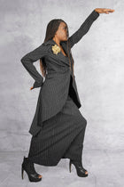 Rundholz - pants - dropped crotch - pin stripe - black