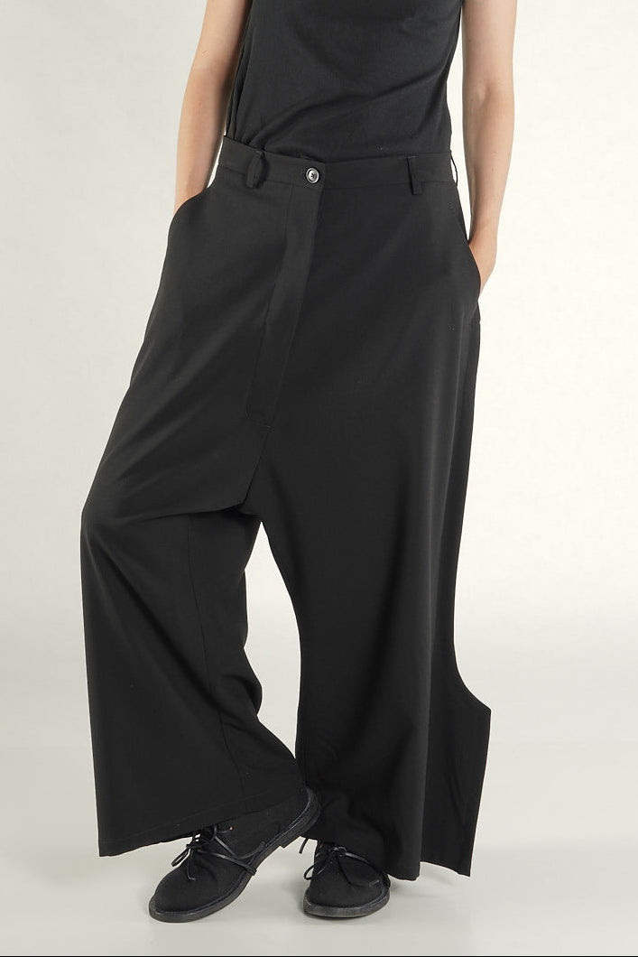 Rundholz Pants Trousers - Dropped Crotch - Virgin wool - Unisex - Black