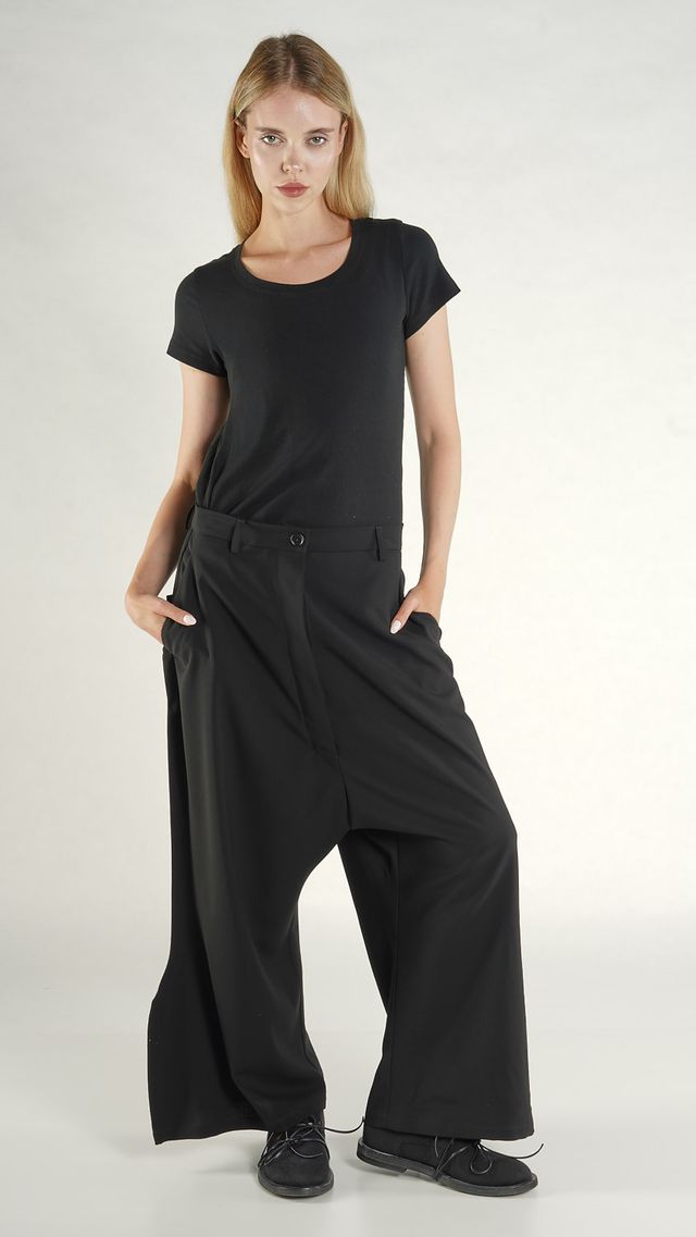 Rundholz Pants Trousers - Dropped Crotch - Virgin wool - Unisex - Black