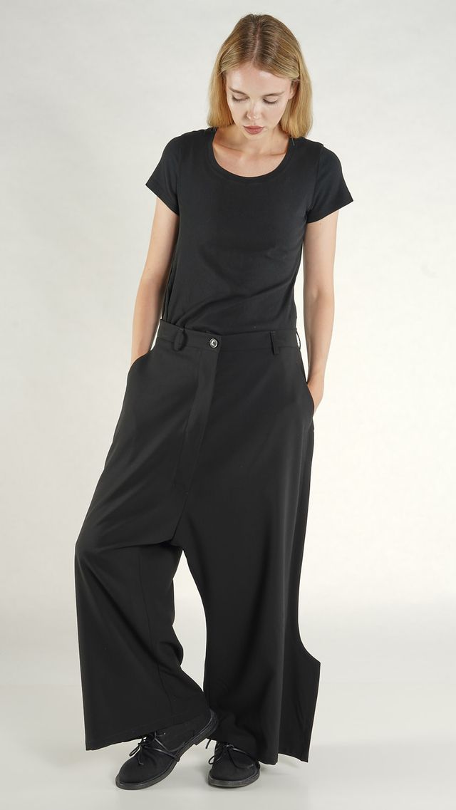 Rundholz Pants Trousers - Dropped Crotch - Virgin wool - Unisex - Black