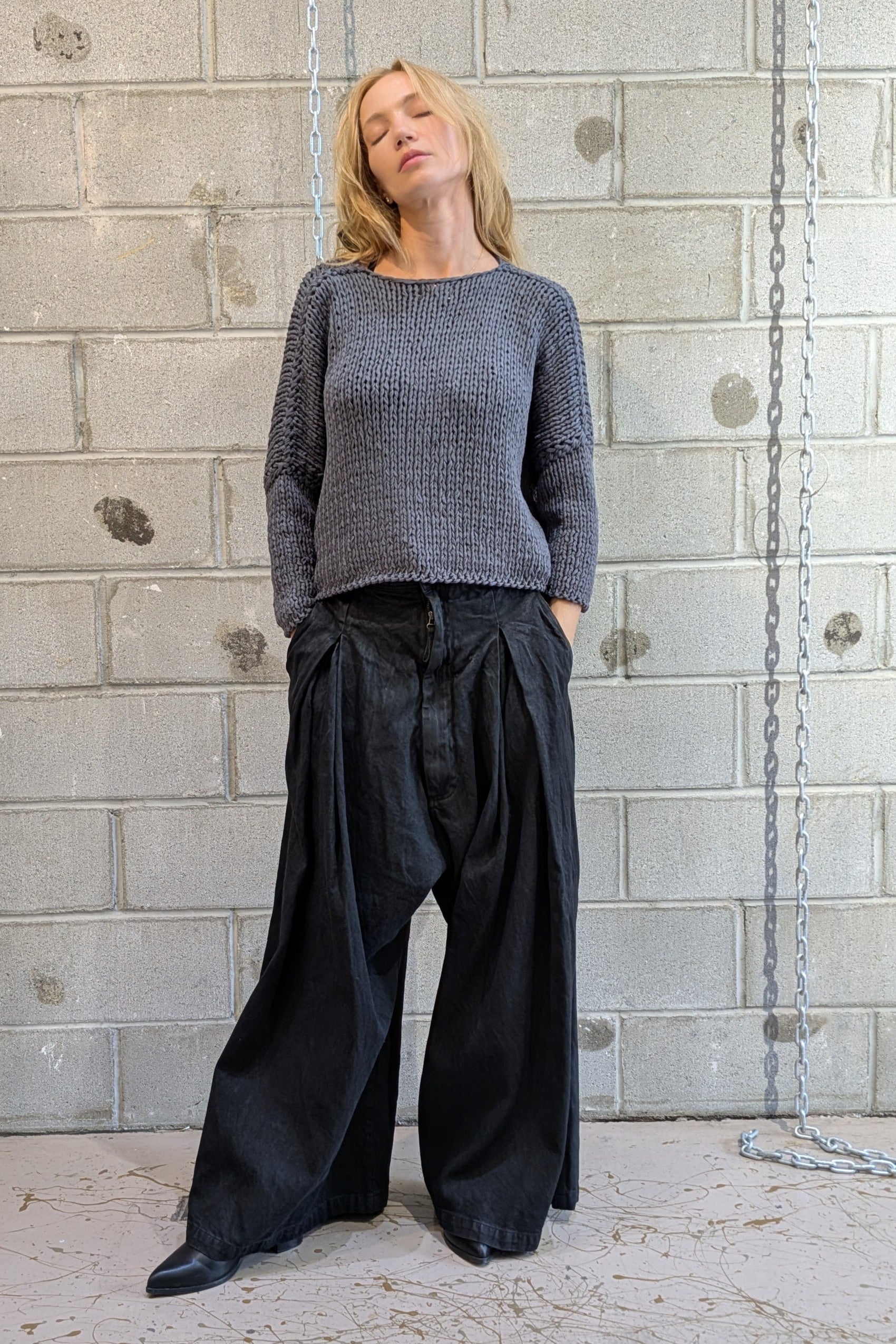 Rundholz oversized denim pants at LiLi The First boutique NYC