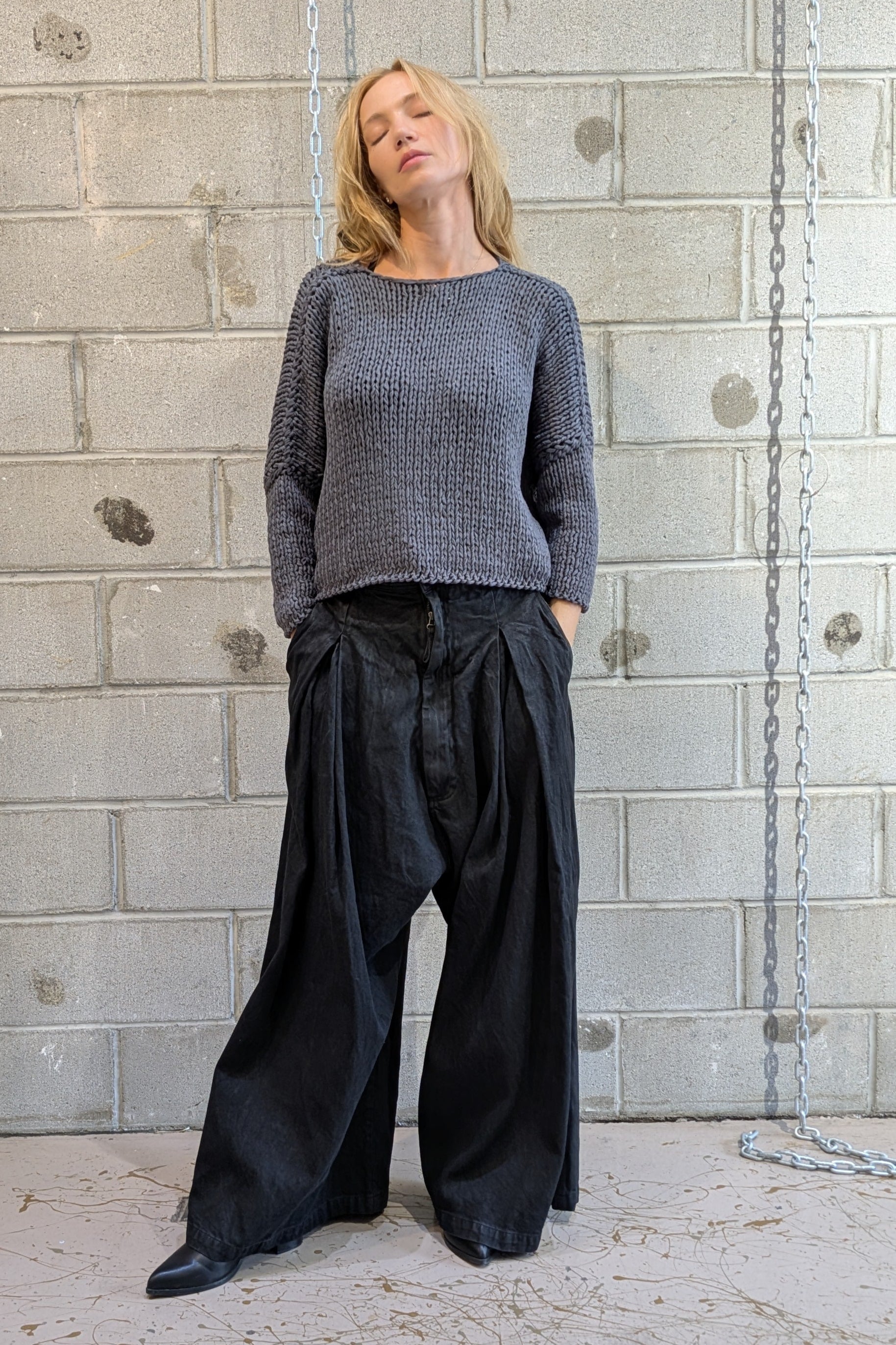 Rundholz oversized denim pants at LiLi The First boutique NYC