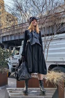 Rundholz Dress - Cotton  - Long sleeves - Black