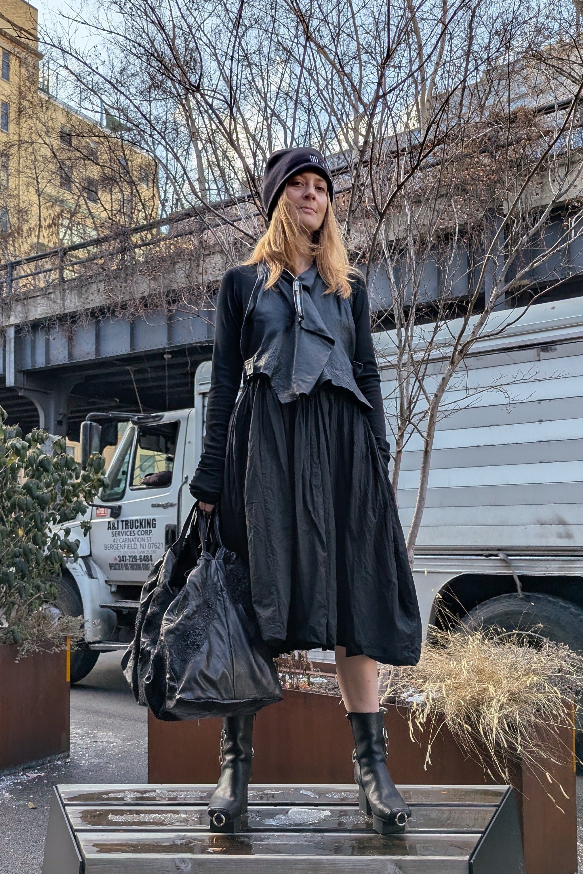 Rundholz Dress - Cotton  - Long sleeves - Black