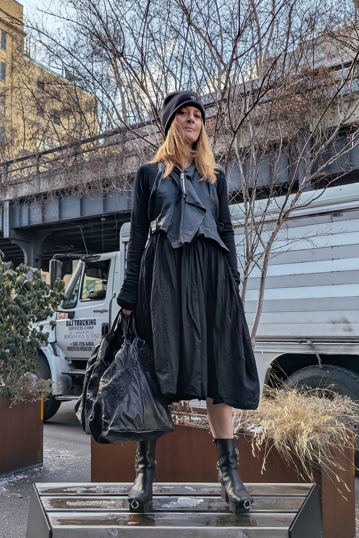 Rundholz Dress - Cotton  - Long sleeves - Black