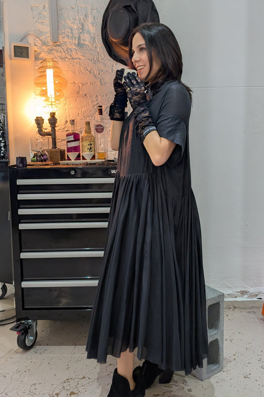 Rundholz NYC LiLi The First Meatpacking, layered black cotton dress