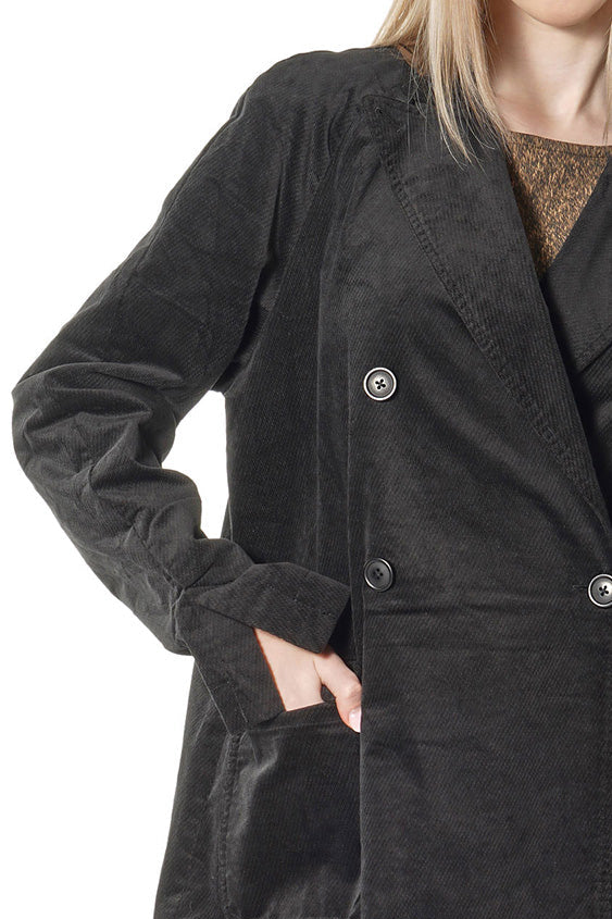 Runmdholz Black Label - Coat duster - double breast - Velvet - Oversized