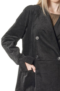 Runmdholz Black Label - Coat duster - double breast - Velvet - Oversized