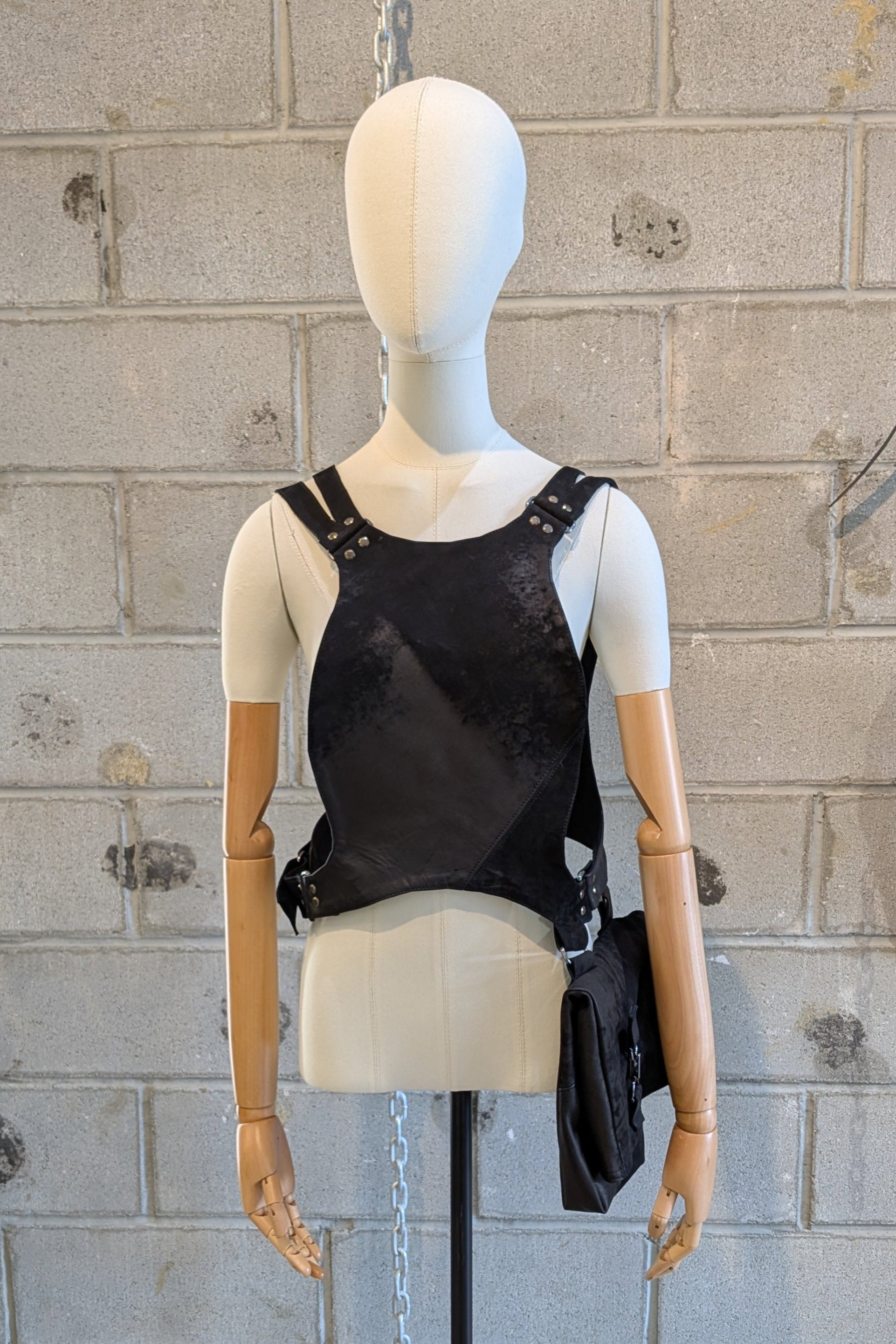 Sandrine Philippe leather harness top with a bag - LiLi The First boutique NYC