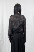 Sandrine Philippe Sheer long sleeves top - Asymmetrical deconstructed design