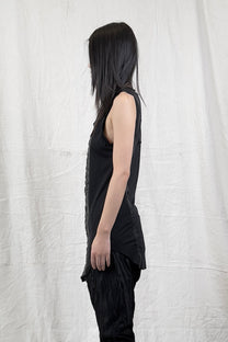 Sandrine Philippe tank Top Bubble Leather Panel – Textural Experimental Design