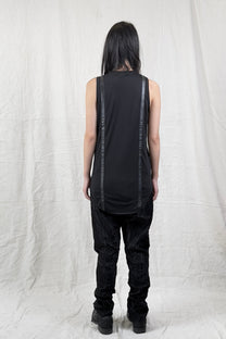 Sandrine Philippe tank Top Bubble Leather Panel – Textural Experimental Design