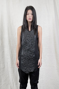 Sandrine Philippe tank Top Bubble Leather Panel – Textural Experimental Design
